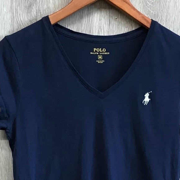 Polo Ralph Lauren Blue V-neck Tee BB736 - Picture 1 of 3